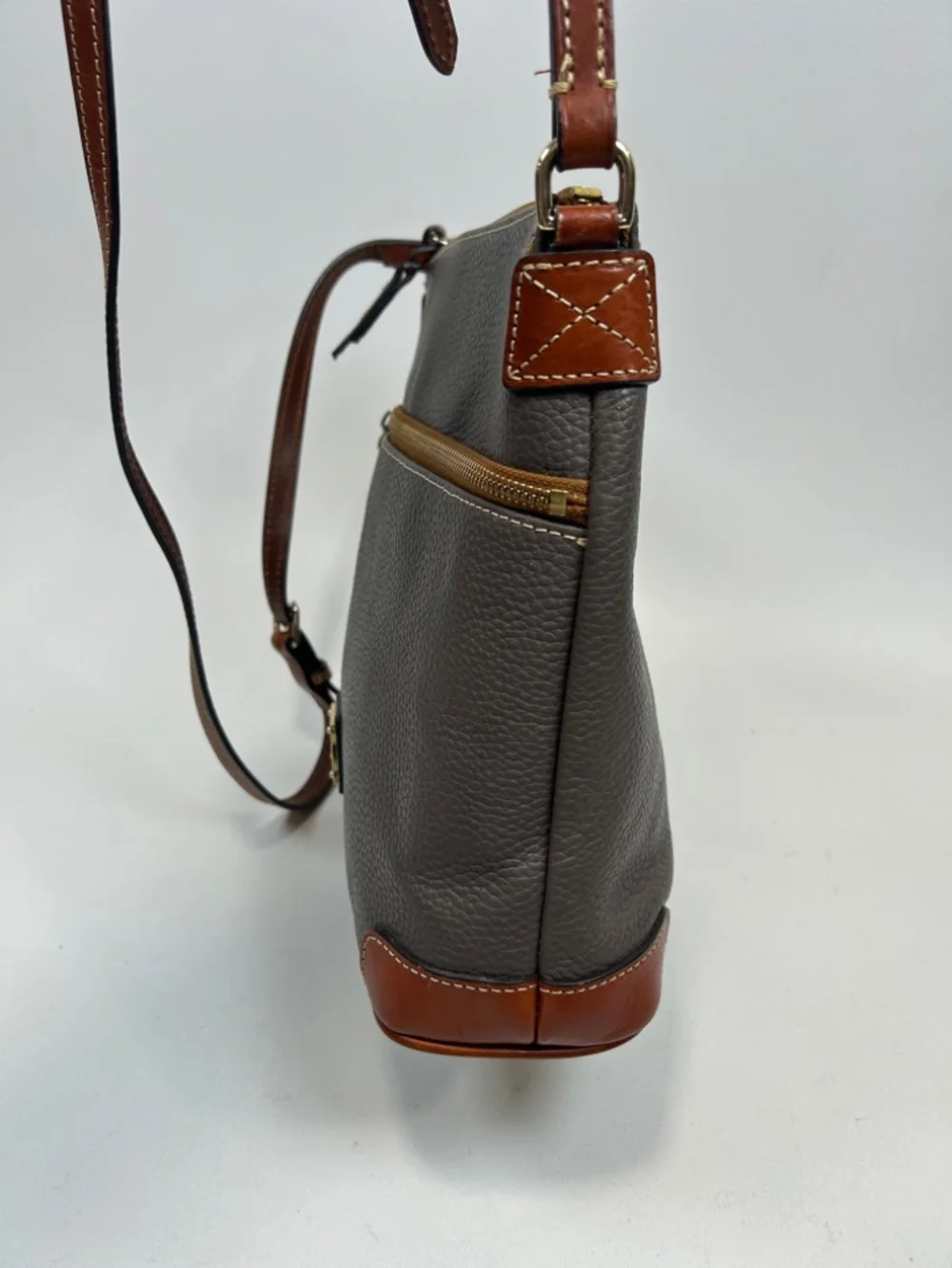 DOONEY & BOURKE Pebbled Grain Leather Crossbody Dark Grayish Taupe $268